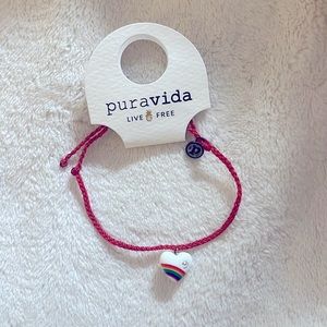 Pura Vida rainbow heart bracelet